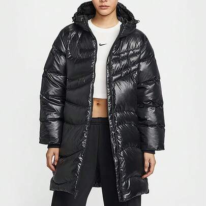 Nike Women's 2025 Winter New Outdoor Down Jacket, Sporty Casual Simple Basic Windproof Warm Comfortable Jacket HV2752-010