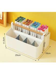 Portable Craft & Makeup Organizer Bin – Large, Adjustable Storage Caddy With Handle, Ideal For Art Supplies, Desk Organization, And More