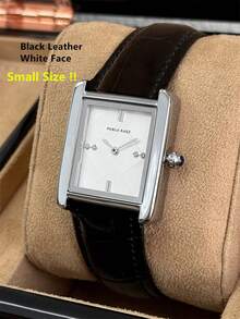 Pablo Raez 1pc Charming Couple Watches Vintage Man Women Wristwatch Stainless Steel Top Brand New Luxury Original Silver Color Jewelry Non Tarnish Black Lovers Clocks Wedding Watches Fashionable Design Wristwatch - Silver - View 14