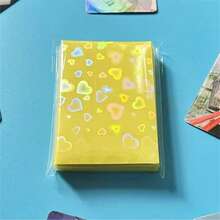Laser Star Photocard Sleeves Ultra Thick Sleeves Idol Photo Cards Protector Trading Cards Shield Cover Newest Laser Heart Postcards Card Sleeves (Unsealable)