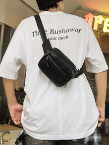 Men's Chest Bag, Waist Bag, Messenger Bag, Fashion Shoulder Bag, PU Crossbody Bag, Casual Phone Chest Bag Belt Bag Festival - Multicolor - View 3