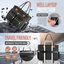 Laptop Bag For Women,Large Capacity Teacher Nurse Professional Work Multi-Functional Organizer Bag,For Office,College,Travel,Business,Daily Use - 黑色 - 查看 4