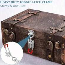 1pc Heavy Duty 304 Stainless Steel Adjustable Clamp With Red Handle - Quick Release Bolt-Style Horizontal Clamp For Secure Fastening