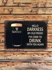 1件，复古经典酒杯金属锡牌墙饰，酒杯图片墙艺术金属海报，黑色背景，家居装饰，艺术商店俱乐部酒吧装饰，复古标牌礼品，7.87x11.81英寸/20x30厘米