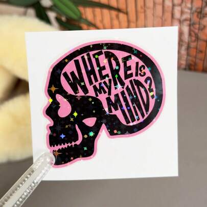 Monster Girl Zombie Punk Gothic Sticker - Durable PP Matte Vinyl Decal For Cars, Laptops, Motorcycles & Water Bottles - Self-Adhesive Halloween Horror Design With Knife, Stars & Bats - Edgy Aesthetic Temporary Decoration, Halloween Decorations, Laptop Decals, Gothic Aesthetic, Selfadhesive Vinyl