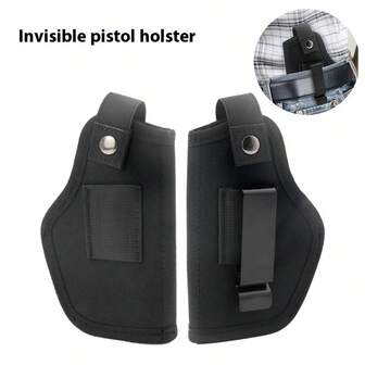 1Set Universal Outdoor Tactical Holster, Concealed Carrying, Hidden Quick-Draw Holster, Self-Defense Waist Holster, Nylon Pistol Holster, Ambidextrous, Perfect For Outdoor Sports.