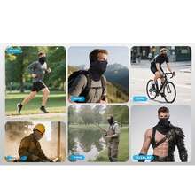 秋冬季运动头带，保暖防风，可重复使用耳挂式口罩，适合骑行、徒步、露营，可作颈套围巾