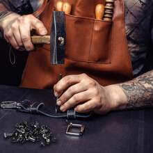 20颗圆形扁平芝加哥铆钉套装，M5x4/6/8/10/12/14mm，304不锈钢材质，适用于皮革、纽扣、耳环、皮革铆钉、芝加哥螺丝、手工服装、鞋子、腰带、包袋等。 - 黑色 - 查看 6