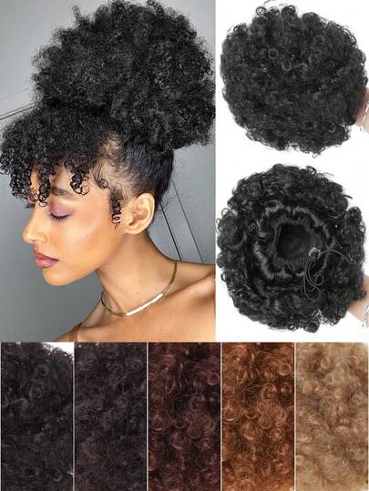 发垫带发梳棕色金色黑色合成头发隐形刘海垫高直发梳自然假发配件夹式接发女士假发 1 件