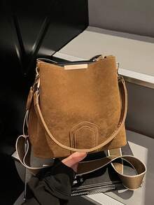 New Fashion Niche Stylish Casual Versatile Bucket Bag, Retro Classic High-Quality Wide Strap Women's Shoulder Bag, Crossbody Handbag Suitable For Work, Dating, Shopping, Daily Use