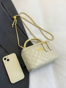 New Minimalist Handheld Box Bag, Shoulder & Crossbody Bag - Beige - View 5