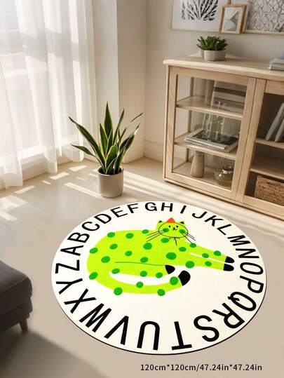 1pc Cartoon Animal Park & English Letter Pattern Design, Lively & Cute Style, Full Of Childlike Charm, Instantly Injects Vitality Into The Space, Especially Suitable For Children's Room Decor. The Surrounding English Letter Design Can Subtly Assist Children In Letter Recognition During Play, Achieving "Edutainment", A Creative Educational Helper For Children's Rooms.