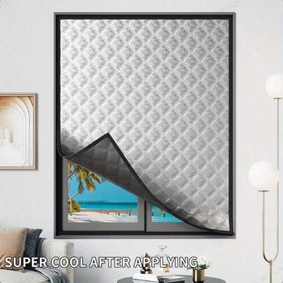 1 قطعة من غشاء الألومنيوم المسبوك لستارة الشمس - طراز كلاسيكي للعزل الحراري وحماية من الأشعة فوق البنفسجية، مناسب لديكور المنزل والأبواب والنوافذ، للتظليل.