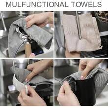 - Paquete de 6 toallas barista, paos de microfibra barista, accesorios de limpieza de caf para mquina espresso, varita de, encimera, 12x 12 pulgadas - Gris Beige Rosa - Ver 4