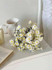 6pcs Realistic Daisy, Elegant Chamomile & Sunflower, Artificial Daisy Outdoor Plants, Suitable For Vase Centerpiece, Tabletop Decor, DIY Home Party, Spring Wildflower Wedding Daisy Party Decor (White) Chamomile, Photography Accessory Floral Bouquet, Scene Decor, Wedding Decor - Multicolor - View 5