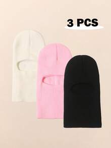 1pc Unisex Black Beanie Hat For Toddler, Double Pom-Pom Beanie Kids & Baby, Y2k Style, Newborn Knitted Hat For Outdoor, Warm Winter Cap Suitable For Daily Commute - Multicolor - View 44