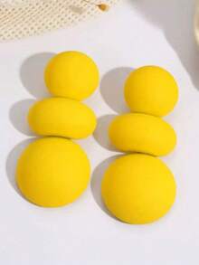 1 par de brincos de metal geométricos redondos com patchwork, estilo europeu e americano, brincos elegantes, vintage, assimétricos e requintados, adequados para uso diário feminino, viagens, banquetes e festas