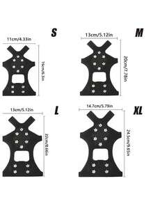 1pc Outdoor Ice Cleats Mountaineering Travel Fishing Snow Anti-Slip Shoe Covers, Stainless Steel 10-Tooth Ice & Snow Spikes, Silicone Lightweight Ice Traction Shoe/Boot Covers