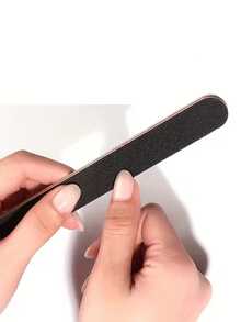 Professional Double-Sided Nail File Set Of 10 Pieces, 100/180 Mesh Black Matte Plate Nail Trimming Tools And Polishing Files, Washable Double-Sided Nail Files, Suitable For Natural And Acrylic Nail DIY Salons - Multicolor - View 4