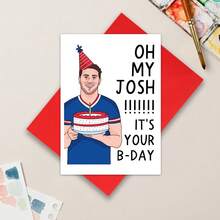 Oh My God, Josh! It's Your Birthday Today! Birthday Cards, Fun And Quirky Cards, Anniversary Cards, Congratulatory Cards, Birthday Gift Cards, Friendship Cards - Multicolor - View 4