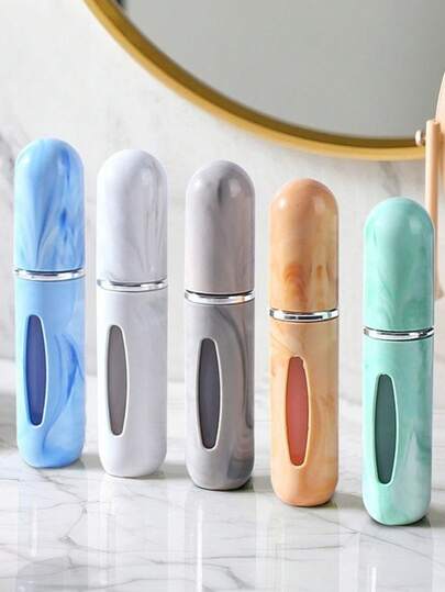 1/3/4/5Pcs Marble Perfume Bottle Flushing Self Pump Pressed Fine Mist Spray Bottle 5ML Deodorization Spray Dispenser