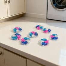 [4-في-1 كريات مُنظف الغسيل من Liu Xiang] تصميم جمالي بشكل قطرات المياه | تنظيف ب- 4 ألوان من الجوهر + حماية اللون + تنعيم + عطر طويل الأمد | عطر فاخر طويل الأمد، ناعم وفاتن | ذوبان وإطلاق مرئي، ضروري للمظهر المنسدل | #حبيبات_العطر #جماليات_المنزل - متعدد الألوان - مشاهدة 4