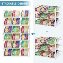 BTY Stackable Can Organizer For Pantry - 2 Pack 3 Tier Storage Rack Dispenser - Small Space Solution Holds 36 Cans For Kitchen Cabinet - White - White - View 4