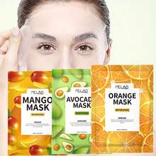 3片装 MELAO 水果面膜 - 亮肤保湿面膜，蕴含天然水果萃取精华，提亮肤色，淡化瑕疵，收缩毛孔，适合所有肤质 - 彩色 - 查看 8
