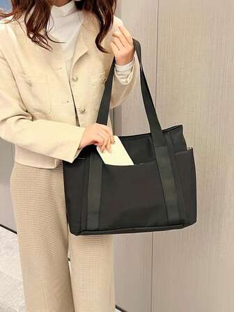 Women's Nylon Tote Bag 1-Piece - 4 Color Versatile Shoulder Purse For Commute Travel & Daily Use