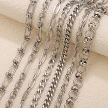 1 Meter / 39.37 Inches 304 Stainless Steel Chain Various Styles Of Chain Links DIY Bracelet Necklace Jewelry Making Materials - Chain - View 3