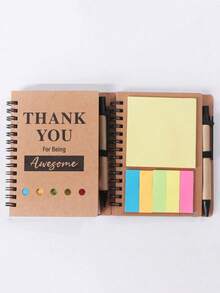 1sets/10sets Spiral Inspired Notebook With Pen - Teacher Appreciation Notebook With Sticky Notes And Motivational Pen, Suitable For Gifts To Employees, Colleagues, Students, Teachers, Parents,Sticky Notes, Spiral Notebook With Ring Binder, Self-Adhesive And Tearable Notebook For Wrong Questions And Reminders - 彩色 - 查看 3