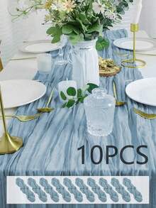 10条鼠尾草绿纱布桌旗，适合森林主题婴儿派对、新娘婚礼装饰、乡村风纱布桌旗，可用作派对、初领圣体、订婚和其他场合的中心装饰。 - 彩色 - 查看 31