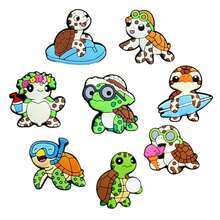 8/16pcs PVC Sea Turtle Shoe Charms Set, Beach Bag Accessories, Shoe Decorations, Birthday, Christmas, Valentine's Day, Halloween Party Gifts - Multicolor - View 3