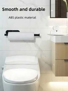 1pc Self-Adhesive Wall-Mounted Black Paper Towel Holder, Easy To Install, Suitable For Kitchen, Bathroom, Cabinet, Sink, Balcony, And Can Also Be Used To Store Cling Film/Paper Towels, An Essential Multipurpose Paper Towel Storage Item!