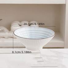 1pc Ceramic Simple Blue Japanese Style Bowl, 4.5", 6", Or 8" Size, Japanese, Nordic, Bohemian Style Simple High-End Blue/Light Colored Tableware Bowl Set, Multiple Sizes And Patterns Available