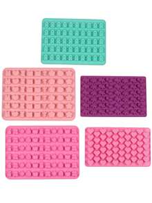 1-Piece Mini Silicone Gummy Chocolate Mold, Including Heart-Shaped, Fruit Shaped, Teddy Bear Shaped, Rabbit Shaped, Dinosaur Shaped, Used For Making Gummies, Candies, Chocolates, And Small Ice Cubes, Non Stick, Suitable For Christmas, New Year, Valentine's Day - Multicolor - View 11