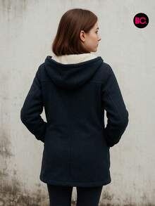 Little Big City Abrigo Juvenil Casual Con Capucha Moda Para Niña abrigo térmico casual elegante con bolsillos varios colores - Azul Marino - Ver 4