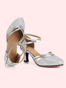 Women's Dance Shoes With Rubber Sole, Suitable For Indoor And Outdoor Dancing Such As Latin, Tango, Waltz And Salsa - Silver - View 5