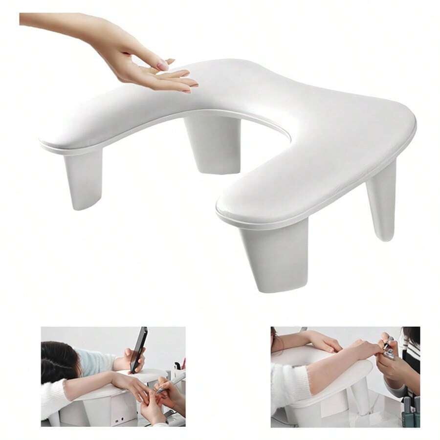 Cojín de manicura con reposabrazos en forma de U - Blanco - Ver 1