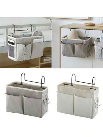New Storage Basket Hanging Organizer Bed Remote Book Holder Dormitory Storage Bag Holder With Hook Bed Pocket