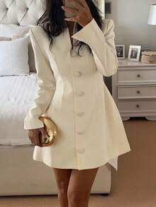 SUNSTORY Women's Fashion Elegant Dress Simple Basic Leisure Fantasy Young Spicy Girl Fashion Spicy Girl Bold Tea Party Brunch Set Go Out Street Wear Grey Mini Women's Dress Summer Holiday Dress Women's Dress Women's Elegant Dress Women's Casual Dress Y2k Clothes Spring Dress Summer Dress - White - View 1