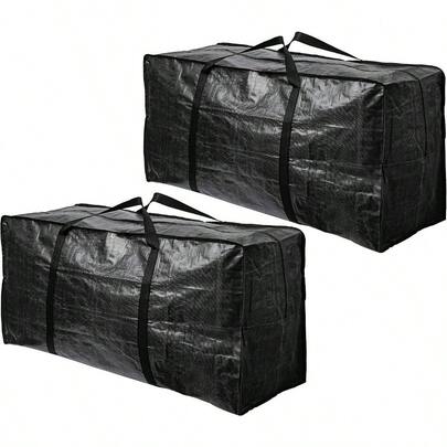 BAGTHAT! 2 Pack XXL Jumbo Extra Large Heavy Duty Stronger Handles Wrap Around Storage Bags Zippered Reusable Moving Supplies