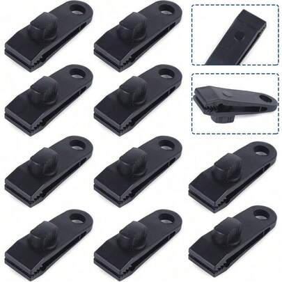 10Pcs Heavy Duty Tent Tarp Tarpaulin Clip Clamp Buckle Camping Tool Hanger UK