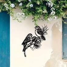 Hello Young Decor de perete metalic vintage cu colibri și lotus, negru elegant. Meșteșug delicat din fier, model floral, perfect pentru decorarea casei sau a biroului. Cadou ideal de Crăciun în stil retro, potrivit pentru decorarea camerei în interior și în exterior. - Multicolor - Vizualizare 2