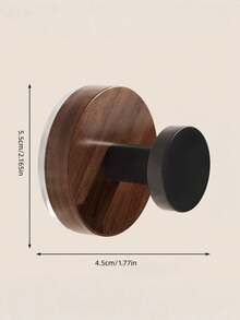 2pcs/3pcs Walnut Wood Grain Suction Cup Knob Hooks, No Drill Hanging Clothes Hooks, Removable & Reusable, Home Kitchen Rotating Wall Mount Storage Rack, Plastic Bathroom Shower Towel Organizer Hooks - Walnut Wood Grain Color - View 2