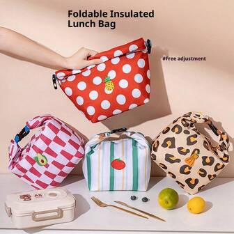 1pc Cute Portable Fruit Roll Lunch Box Handbag Large Capacity Insulated Lunch Bag Office Worker Student Small Carry Bag Bento Bag Cooler Bag Waterproof For Women For Men For Picnic ?For School Gifts For Women Camping Essentials