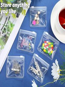5/10pcs Transparent PVC Jewelry Organizer Bags, Jewelry, Accessories, Collectibles Storage Pouches - Clear - View 3