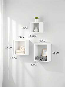 Półki ścienne do salonu, ściana tła pod telewizor, ścianka działowa, kreatywna dekoracja w formie siatki do sypialni - Biały - Zobacz 5