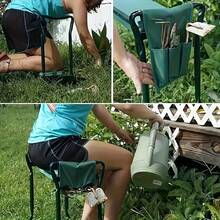 Garden Kneeling Stool Tool Storage Bag - Oxford Cloth Material, Portable Multi-Functional Set, Suitable For Courtyard, Lawn, And Gardening Care, Perfect Organizer For Weeding, Maintenance, And Planting Tool Storage Box, Woven Green, Can Accommodate 5 Tools, Outdoor Non-Slip Folding Stool Accessories - 1 - View 9