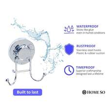 HOME SO Suction Cup Hooks For Shower, Bathroom, Kitchen, Glass Door, Mirror, Tile – Loofah, Towel, Coat, Bath Robe Hook Holder For Hanging Up To 15 Lbs – Rustproof Chrome Stainless Steel (2-Pack){Inchcolor_nameinch:InchChromeinch} - Chrome - Xem 6